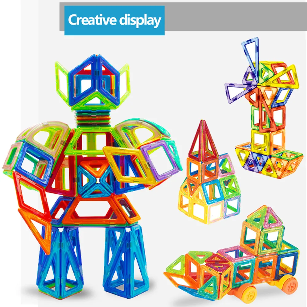 

Colorful 92PCS Mini Size Magnetic Blocks Assembling Ferris Wheels Robot Eco-Friendly Material Toy For Children Boys Girls Gift
