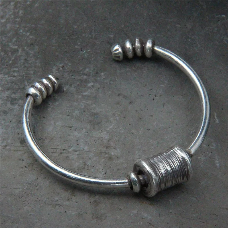 Чиангмай ручной работы серебряный браслет провода, мужчина тайский серебряный Ретро передачи из бисера браслет серебро S925 женский
