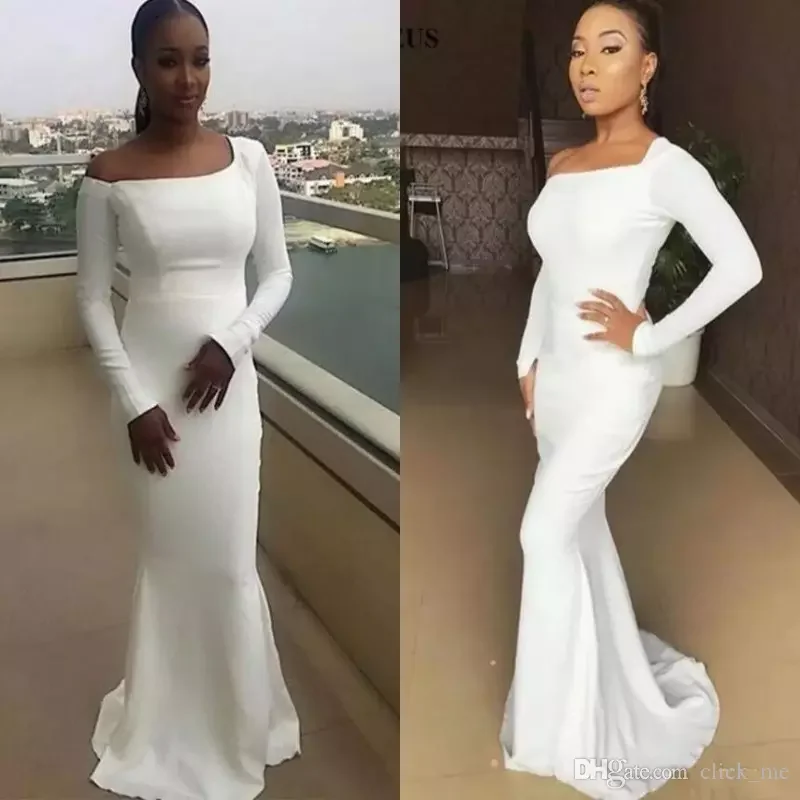 

Simple Long Sleeves Evening gown One Shoulder Saudi African Mermaid Prom Maid Of Honor Women Formal Mother of the Bride Dresses