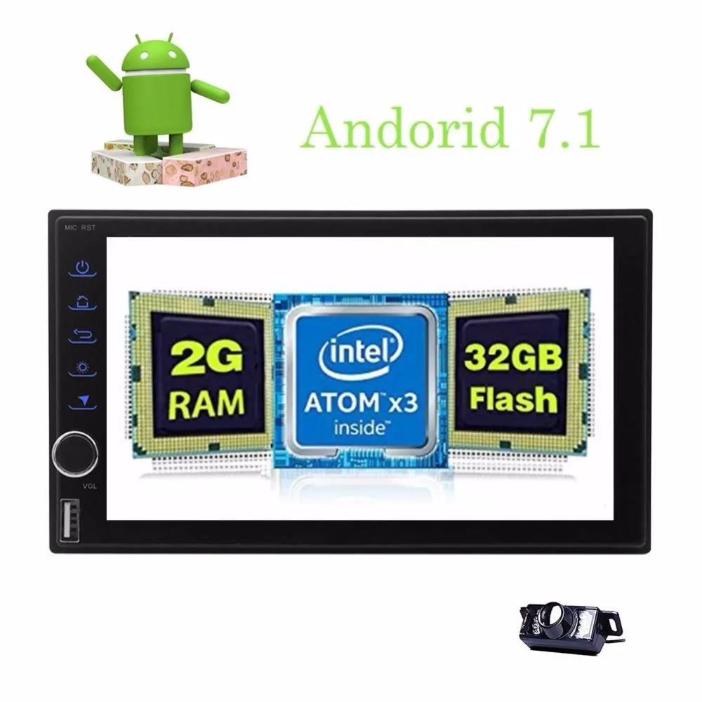 Backup Camera+Android 7.1 2 Din Car Stereo Radio Octa Core GPS Navigation Support Bluetooth/WiFi/AM/FM/SD/USB/OBD2 Touchscreen Backup Camera+Android 7.1 2 Din Car Stereo Radio Octa Core GPS Navigation Support Bluetooth/WiFi/AM/FM/SD/USB/OBD2 Touchscreen