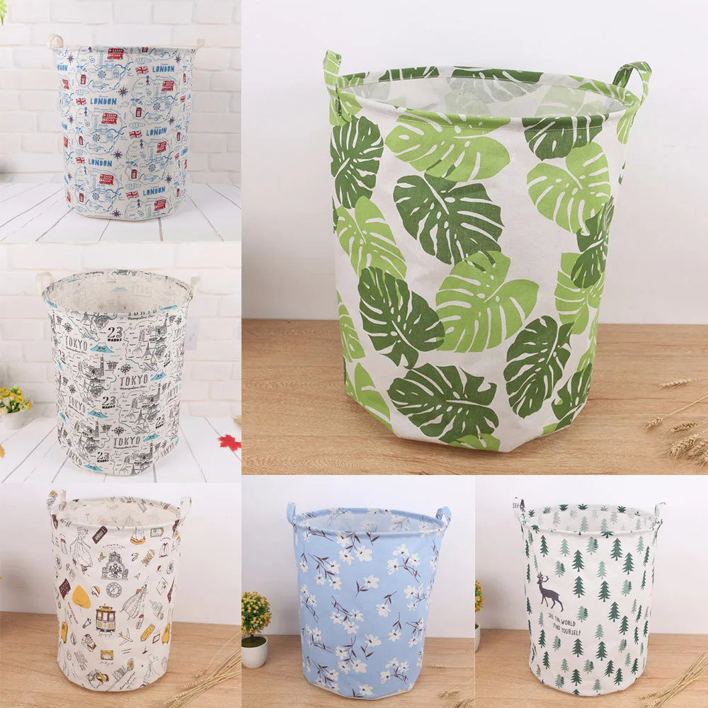 

Cotton Linen Picnic Basket Stand Laundry Basket Toy Storage Box Super Large Bag Washing Dirty Clothes Big Basket Organizer Bin