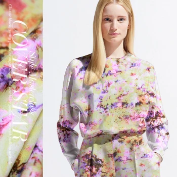 

Digital printing fashion fabric meter early spring skirt dress fabric wholesale high quality cloth