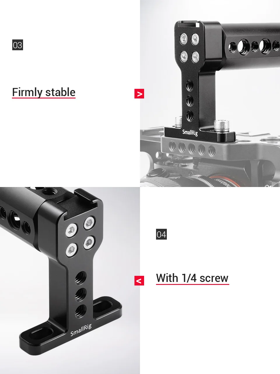 Universal Top Handle Grip With Cold Shoe Plate For Digital Dslr Camera Cage Moni