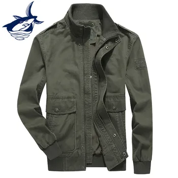 

New Arrival 2018 Military Jacket Men Army Style Stand Collar Autumn Tace & Shark Jackets for Middle-aged Men Bomber Outerwear