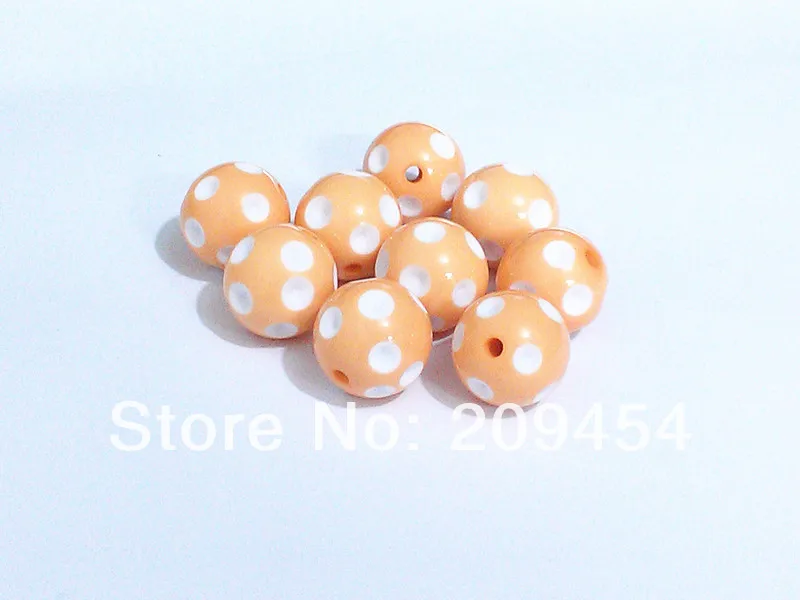 

20mm 100pcs/lot Peach As Pic Polka Dot Beads,Chunky Beads For Chunky Jewellery Free Shipment