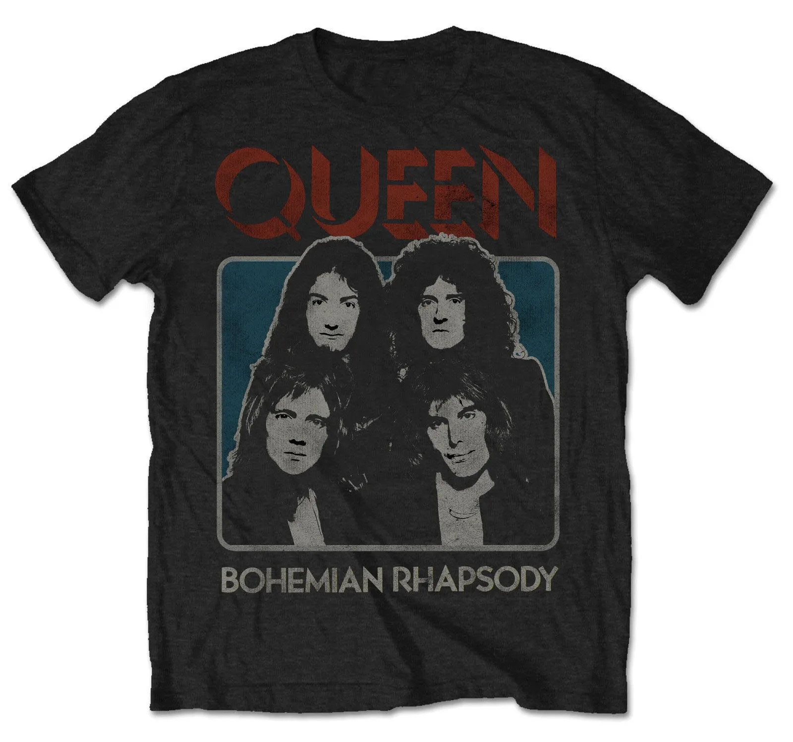 Мужская футболка в богемном стиле с принтом Королева и надписью Rhapsody Freddie Mercury Rock