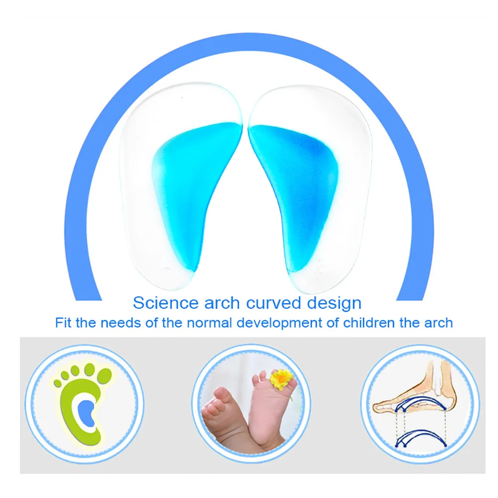 "Елино" Дети ортопедических Стельки для плоских поддержка свода стопы гель о-Ноги X-ноги ортопедические вставки силиконовые подушечки