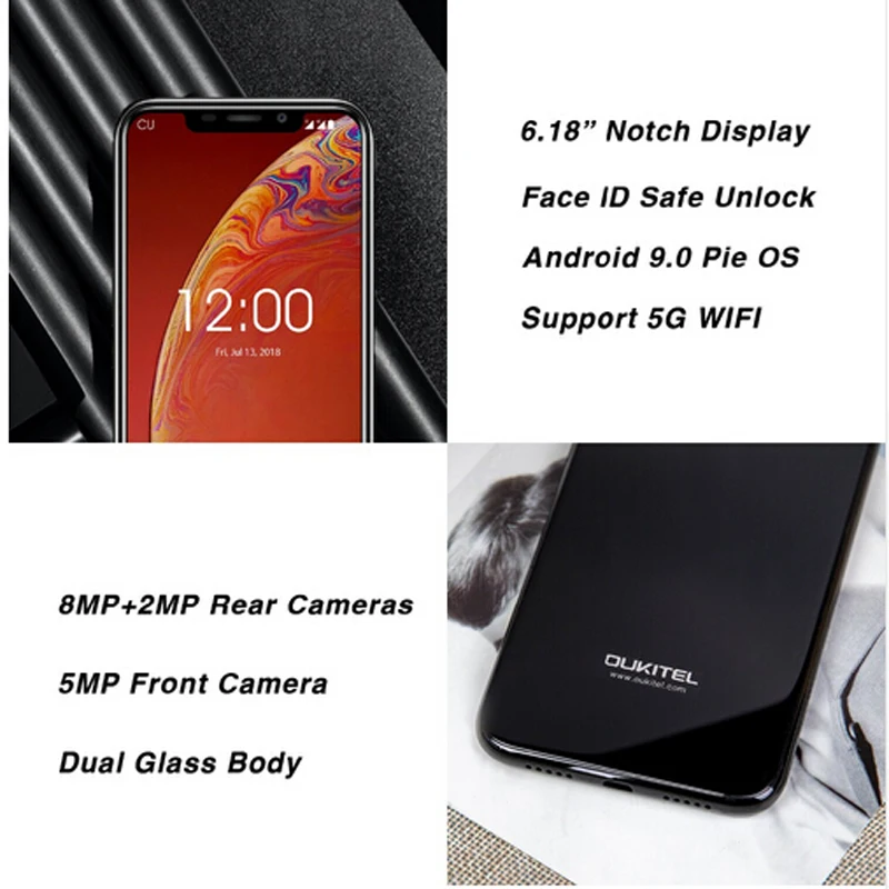 OUKITEL C13 Pro 6 18 &quot19:9 2 ГБ 16 Android 9 0 мобильный телефон MT6739 Четырехъядерный 4G LTE смартфон