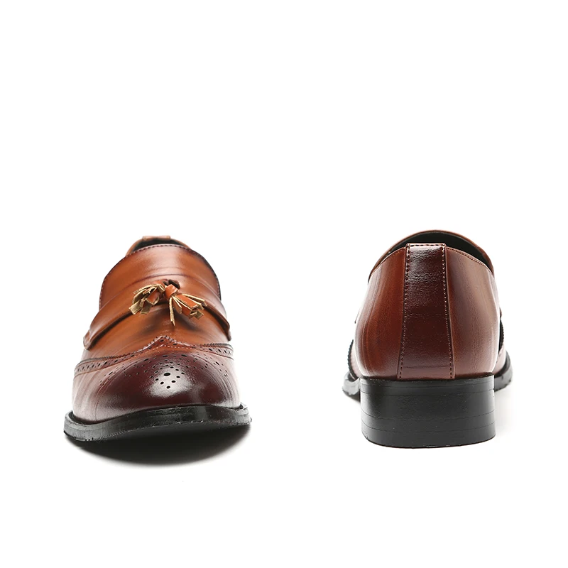 Мужские кожаные модельные туфли; дизайнерская Брендовая обувь; классические броги с бахромой; Мужская обувь; официальная обувь; обувь bullock; большие размеры 37-48