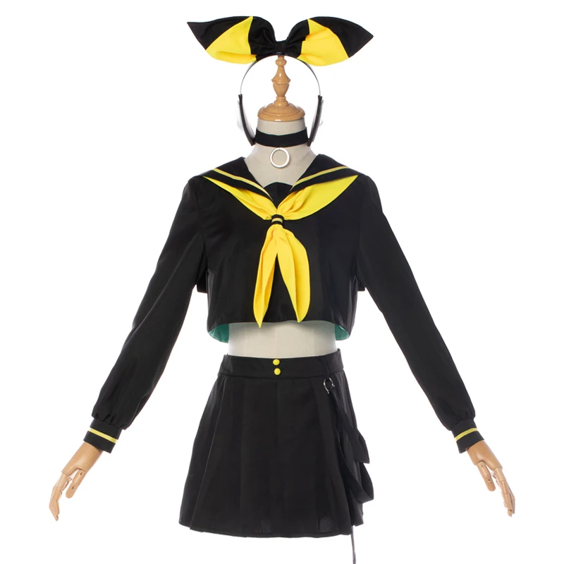VOCALOID 2 Kagamine Rin/Len Косплей Костюм низший Превосходное платье униформа костюмы для Хэллоуина аниме одежда наряды COS