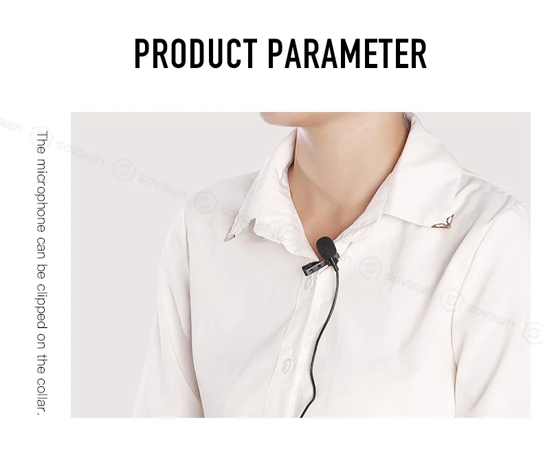 Portable Condenser Lavalier Microphone with Clip-on Interview Mic for Phone Video Recording Microphone xlr for Camera Android    (12)
