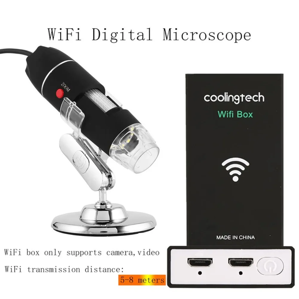 WiFi цифровой микроскоп 8 СВЕТОДИОДНЫЙ два в одном USB эндоскоп камера Microscopio 1600X стерео электронный Лупа Plug and Play