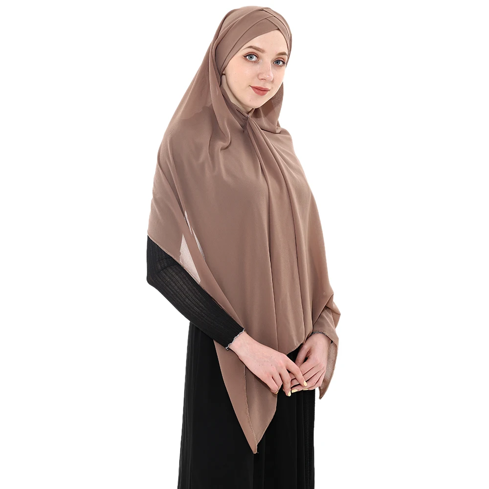 2019 летние Для женщин шифоновое Ready To Wear мгновенный Hijab шарф Мусульманский шифон головной платок исламские платки арабский платок