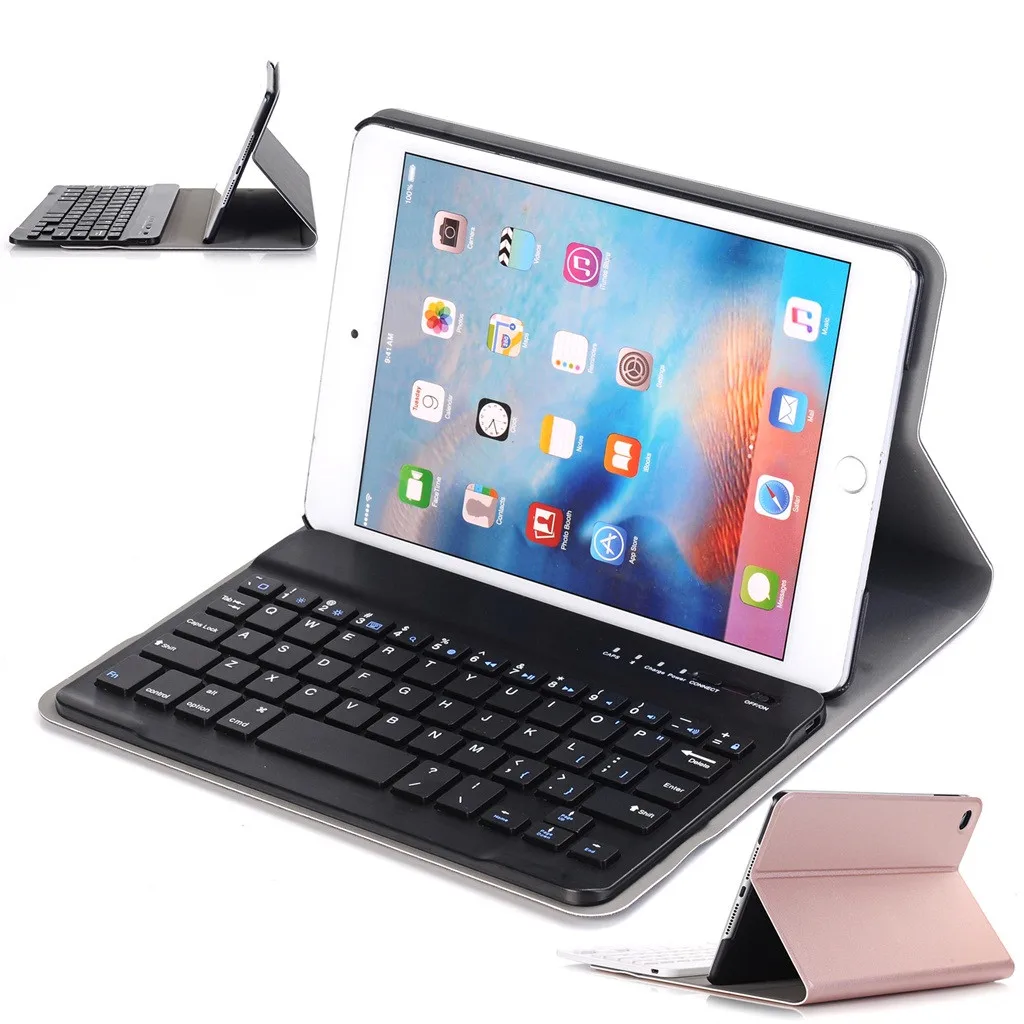 Беспроводная съемная Bluetooth клавиатура VOBERRY для Ipad Mini 4 ультра тонкий кожаный чехол