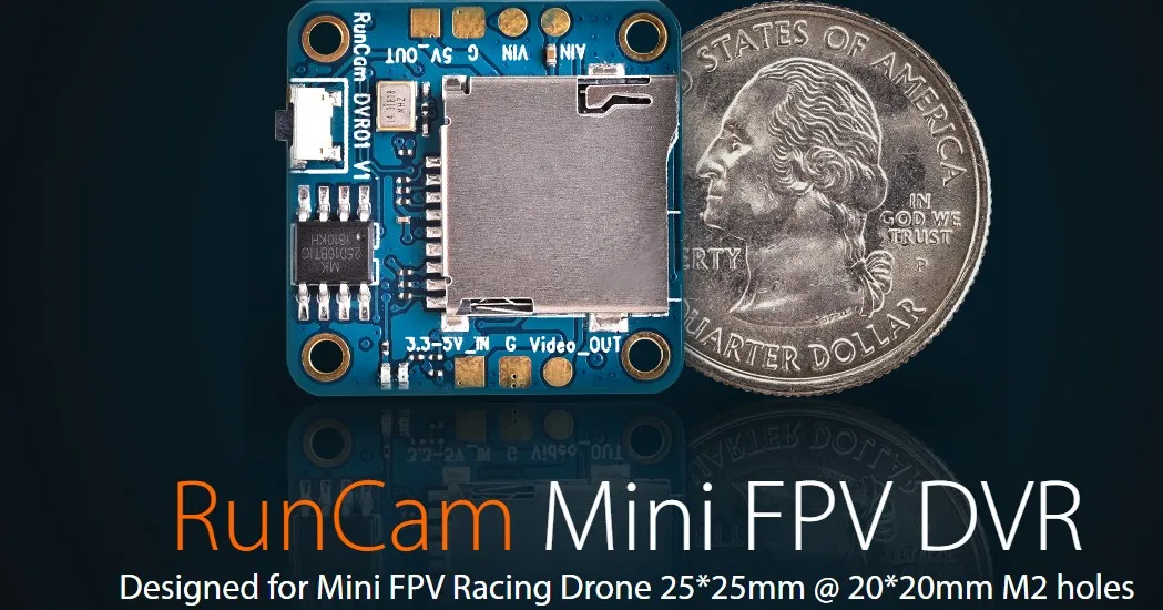 RunCam Мини FPV DVR без потерь видео выход DC 3,3-5,5 В для VTX для Мини FPV RC гоночный Дрон Квадрокоптер запчасти