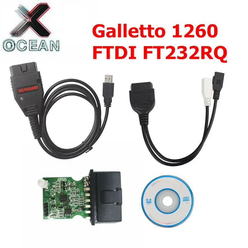 

FTDI FT232RQ Galletto 1260 ECU Chip Tuning Tool EOBD/OBD2/OBDII Flasher Galletto1260 ECU Flasher ECU engine tuning tool