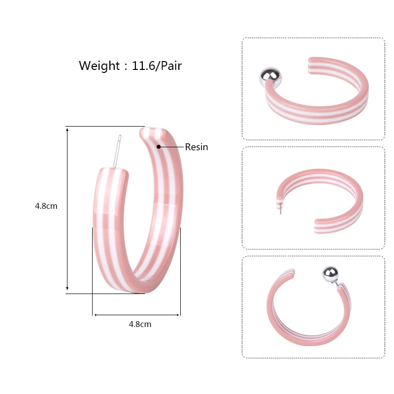 GuanLong Vintage Resin Round Earrings for Women Fashion Jewelry Big Geometric Circle Acrylic Party Large Drop Earring Brincos (6)