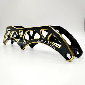 

free shipping speed skating frame new frame black golden 4x100 4x110