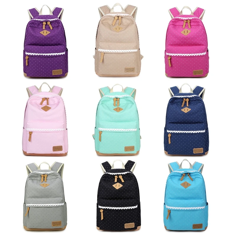 

Cute Lightweight Canvas Bookbags School Backpacks for Teen Girls