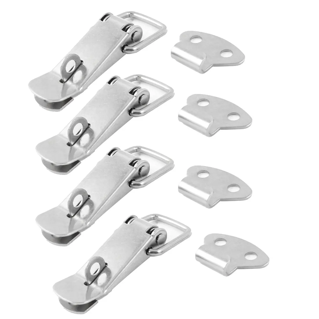 

100% New 4 Set 2.2" Length Boxes Case Closure Hasp Toggle Latch Silver Tone