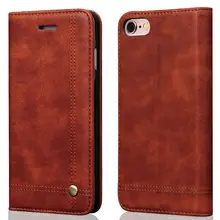 Vintage Magnetic Flip Book Stand with Card Holder Leather Wallet Case for iPhone 5 5s Se 6 6s 7 Plus Phone Cover Coque Capinha