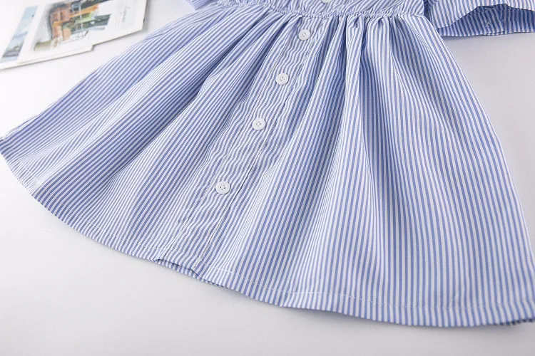 Fanfiluca Kids Dresses Casual Girls Dresses 2018 Stripe A-line Princess Dress Girls Costumes For Girls 4 Years Cotton Clothes009