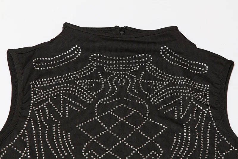 Sexy Club Dress 2016 Women Summer Sleeveless Maxi Dress Geometric Rhinestone Evening Party Black Long Dress Robe Longue Femme (8)