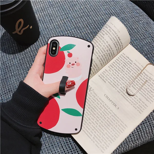 Чехол для iPhone X, XR, XS, Max, 6, 6 S, 7, 8 Plus, красивый, милый, фруктовый поросенок, яблочный апельсиновый, невидимый, задняя крышка - Цвет: Apple Pig