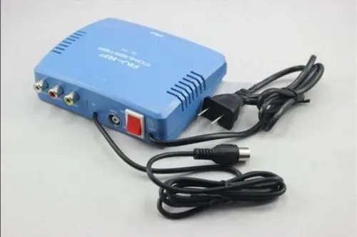 

AC 220V EU plug AV To RF Modulator TV Switch Audio Video RCA Ant Input to For Type Coax Output Converter