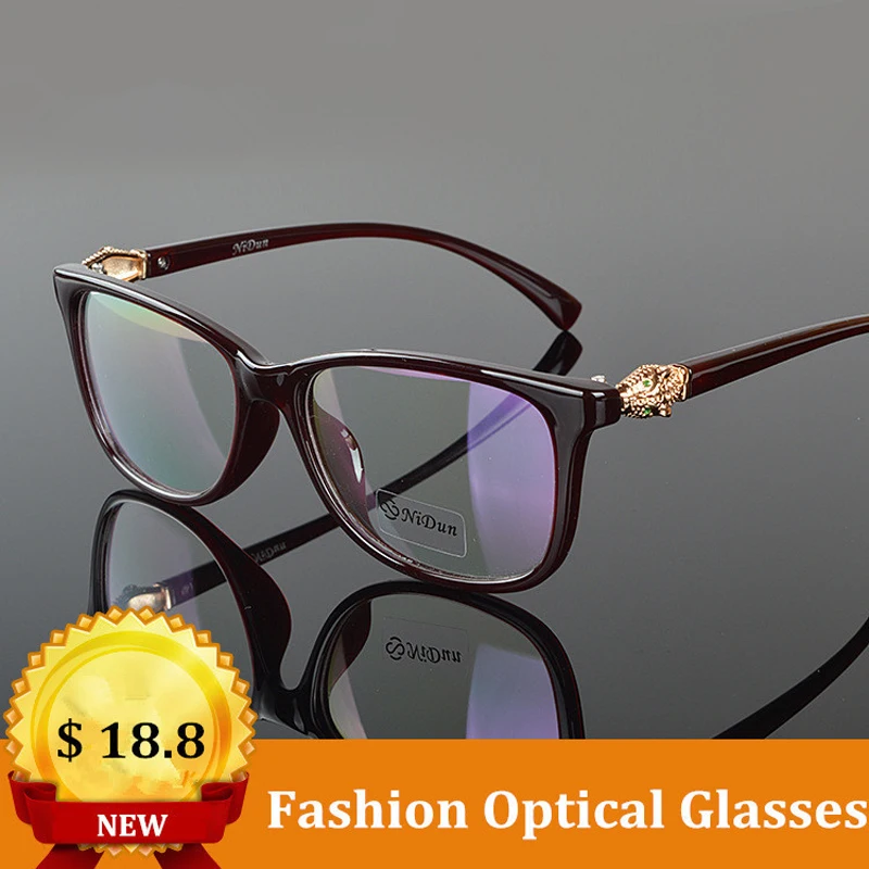 

Chashma Brand Quality Eye Glasses Women Leopard Head Prescription Glasses with Clear Lenses Female Optical Eyewear Spectacles