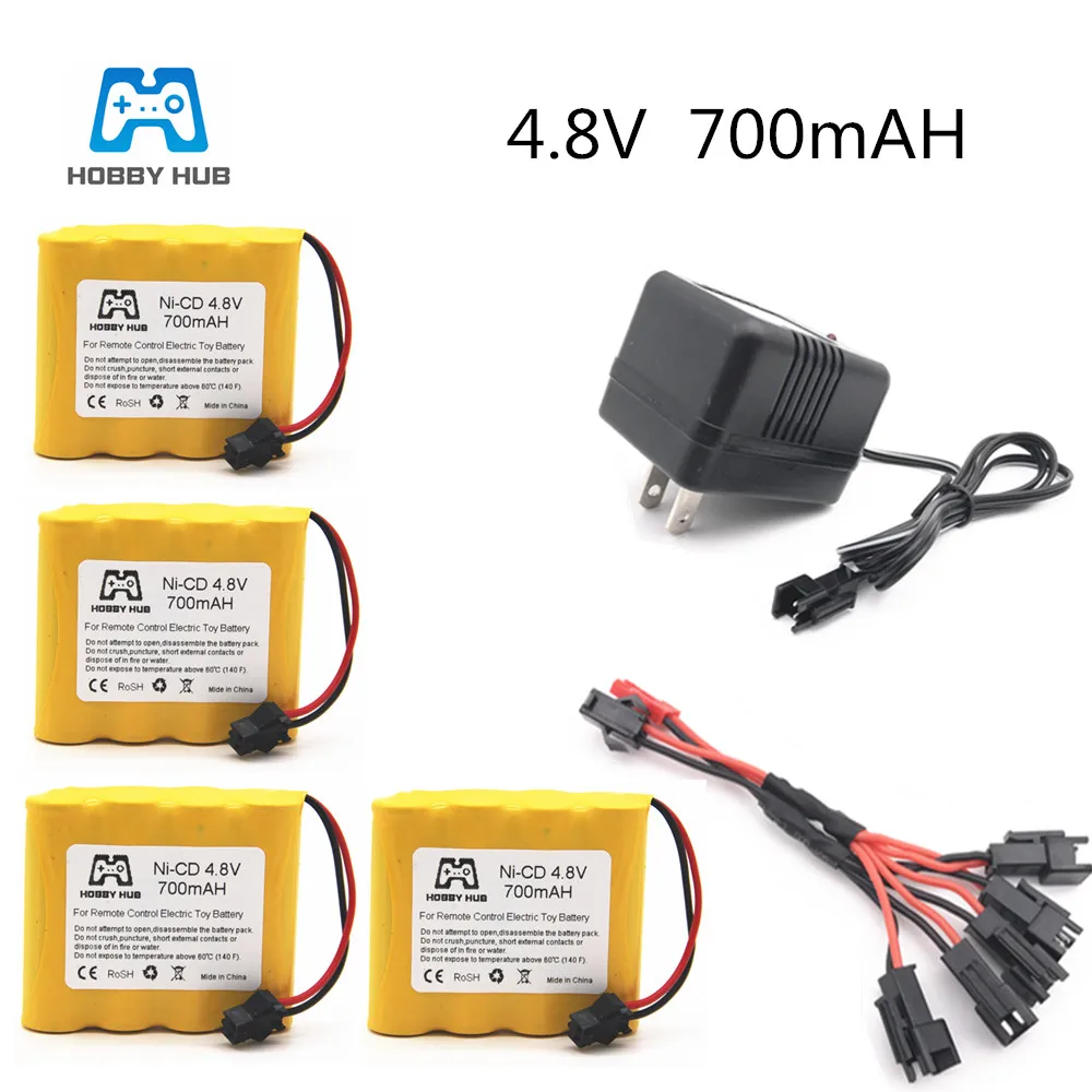 HOBBY HUB 4 8 В 700 мАч Ni Cd батарея + 5 в 1 зарядное устройство для дистанционного