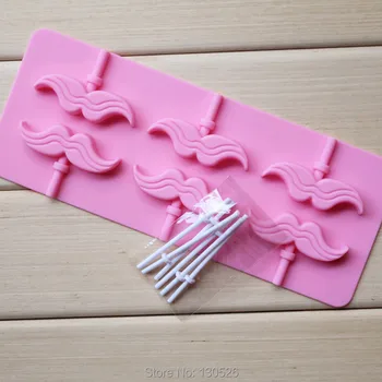 

New Moustache Silicone Chocolate One Piece Lollipop Mold Candy Wedding Decoration Kitchen Bakeware Fondant Cake Decoration