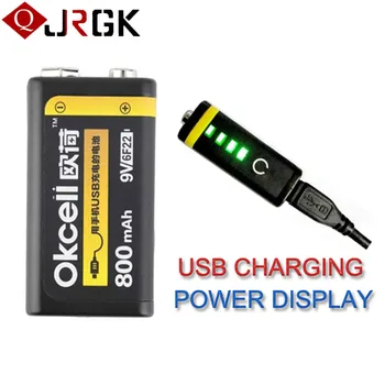 

10pcs 9V Rechargeable Battery 800mAh USB Battery Portable OKcell Micro USB Batteries For RC Helicopter Model Microphone Bateria