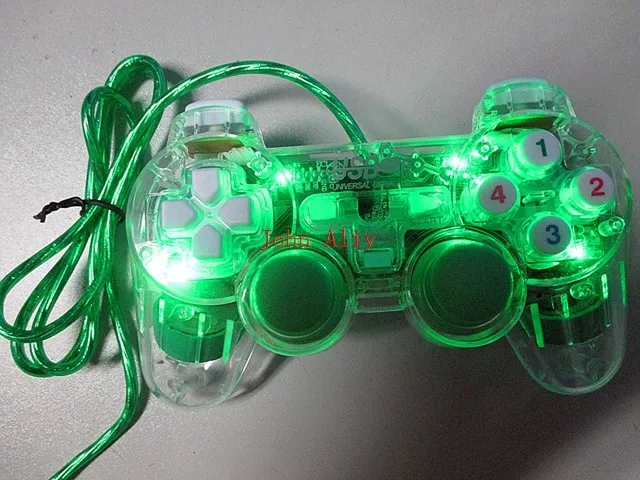 60 шт./лот яркий светодиодный светильник проводной usb-геймпад контроллер ударный джойстик для игр для microsoft