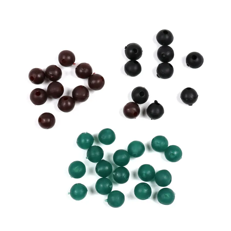 

50pcs/pack 6mm 8mm Fishing Bead Tackle Accessory Soft Rubber Beads Carp Fishing Bore Beads Chod and Helicopter rigs Beans