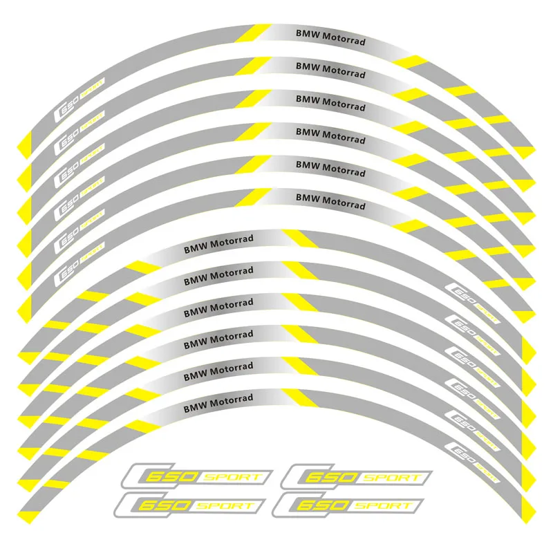 Мотоциклетные передние и задние колеса край внешний обод наклейки светоотражающие полосы колесные наклейки для BMW C650 Спорт