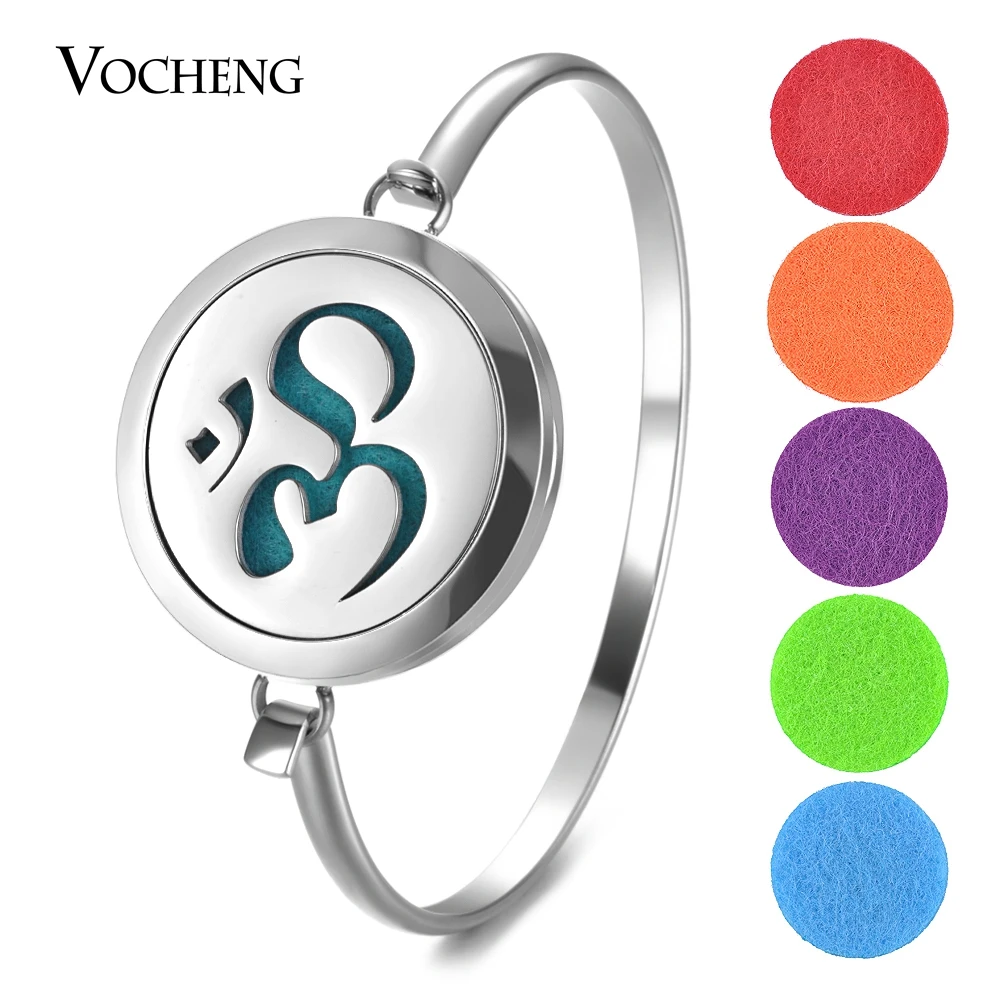 

Perfume Aromatherapy Diffuser Locket Bracelet 316L Stainless Steel Bangle Magnetic Randomly Send 10pcs Oil Pads as Gift VA-569