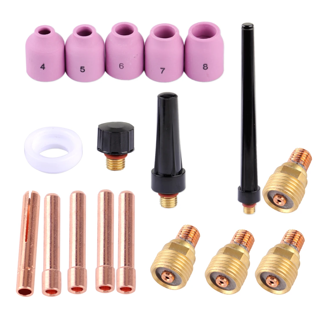 

LETAOSK 18pcs Collet Back Cap Ceramics Nozzle Gas Lens Kit Fit For WP-9 WP-20 WP-25 Series TIG Welding Torch