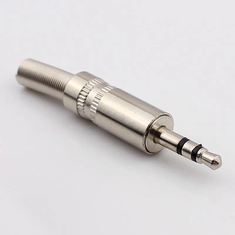 3 5mm Plugs Jack 3 5mm Connector Stereo two channel Headphone Plug Audio Connector Nickel Plated Can be Wired