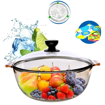 

Large capacity 4.2l transparent glass soup pot hot pot sauceboxes microwave heated induction soup pot