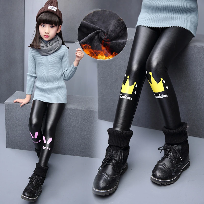 kids black leather pants
