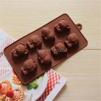 

Free Shipping 60pcs/lot ear the lion Hippo shape Muffin case Candy Jelly Ice cake Silicone Mould Mold Baking Pan Tray #RJU-833