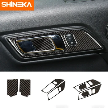 

Interior Mouldings for Ford Mustang Carbon Fiber inner Handles Door Bowl Decorative for Ford Mustang 2015 2016 2017 Car Stickers