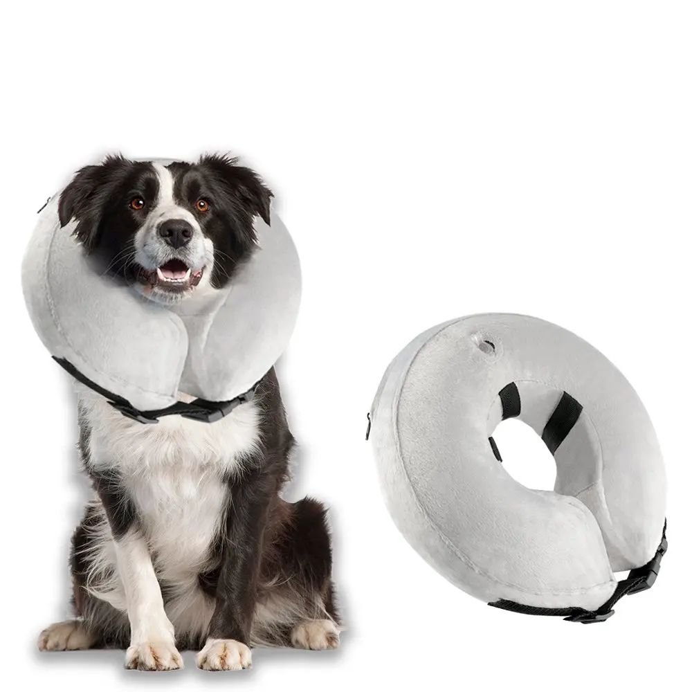 

Pet Dog Inflatable Collar Puppy Soft E-Collar Elizabethan Protection Head Cone