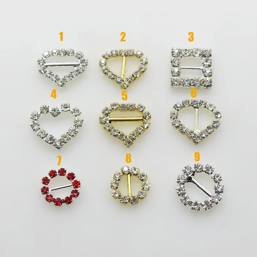 

ZMASEY Wholesale Prices Metal Buckles 10Pcs/Pack 13mm Mix Size Wedding Decor Supplies Card Ribbon Sewing Rhinestones Accessory