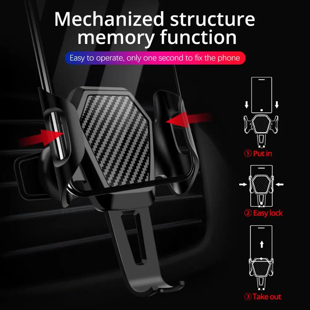 FONKEN памяти Автомобильный держатель телефона Anti-shake Автомобиль Air vent Mount Стенды для Мобильный телефон в кронштейн автомобиля гибкие большой разъем