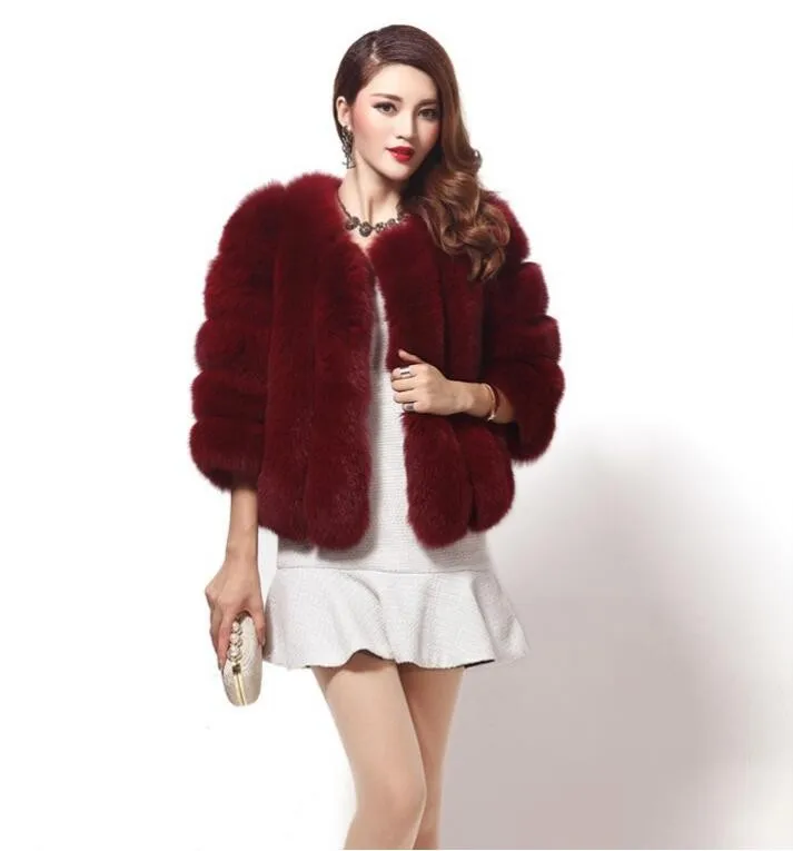 Fur coat artificial fur new imitation fox fur winter coat 2016 Europe ...