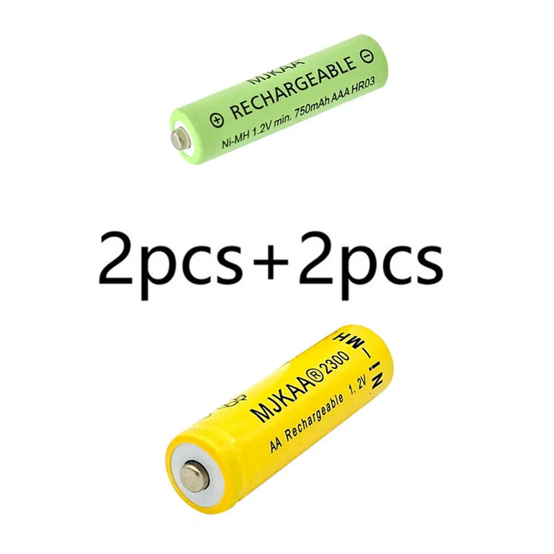 20 шт AA 2300mAh Ni-MH аккумуляторы+ 20 шт AAA 750mAh Аккумуляторы - Цвет: 2pcs and 2pcs