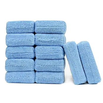 

12pcs Microfiber Car Wash Cleaning Waxing Polishing Sponge Block Blue Premium Sponge Pad Universal Window Bathroom Car Styling