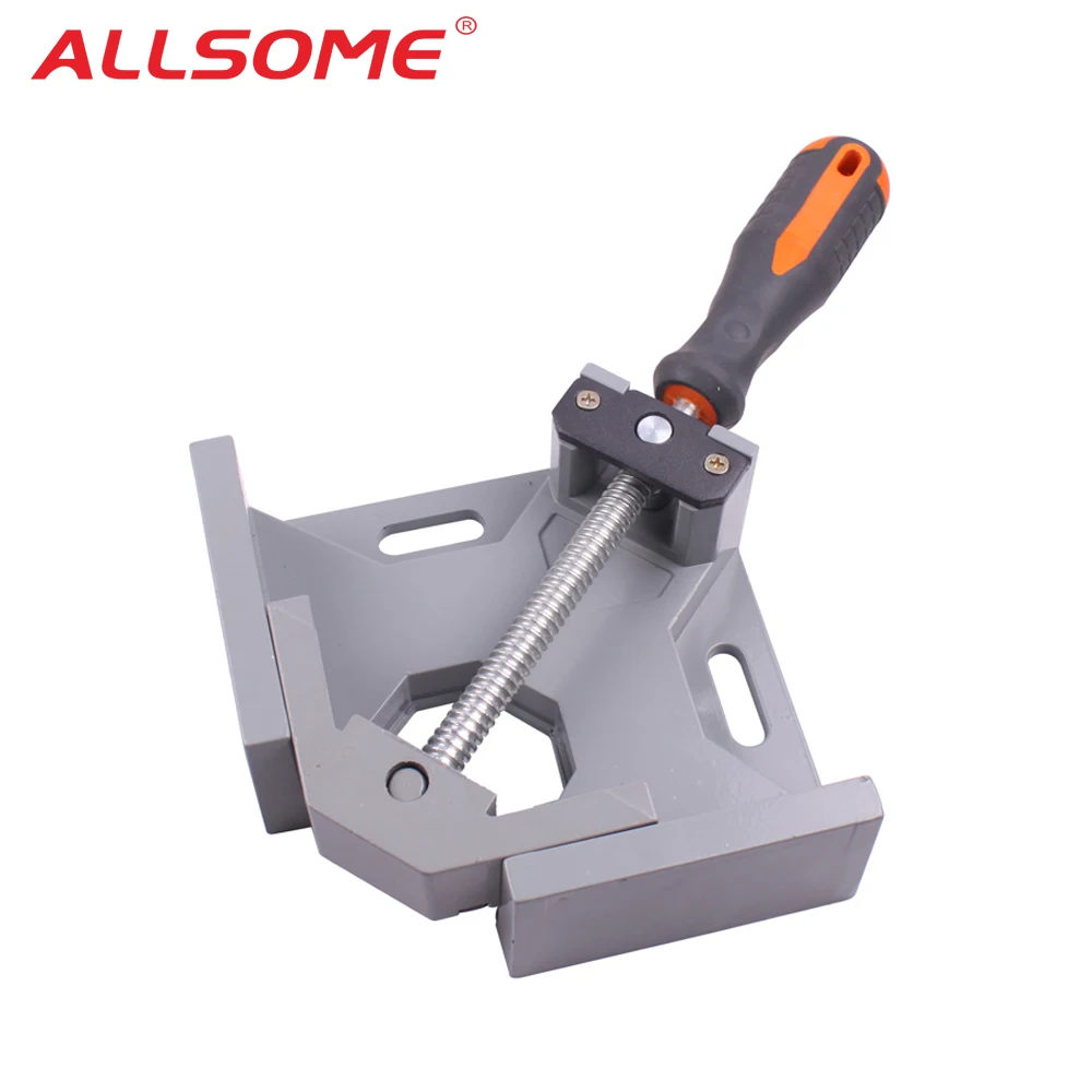 

ALLSOME Aluminum Single Handle 90 Degree Right Angle Clamp Angle Clamp Woodworking Frame Clip Right Angle Folder Tool HT2605